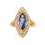 Vintage GIA 2.82 Carat Sapphire Diamond 18K Yellow Gold Navette Ring Rings Jack Weir & Sons   