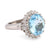 Vintage 4.24 Carat Aquamarine Diamond Platinum Cocktail Ring  Jack Weir & Sons   