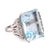 Vintage 15.3 Carat Aquamarine Diamond 14K White Gold Cocktail Ring  Jack Weir & Sons   