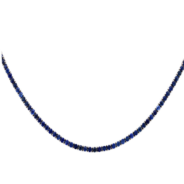 Vintage 10.02 Carat Sapphire 14K White Gold Tennis Necklace  Jack Weir & Sons   