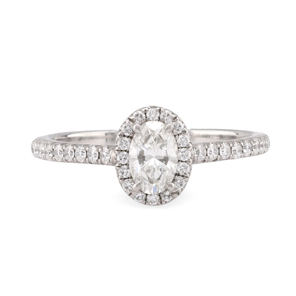 Tiffany & Co Diamond Platinum Halo Engagement Ring  Tiffany & Co.   