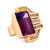 Vintage 13.7 Carat Amethyst Diamond 18K Yellow Gold Cocktail Ring  Jack Weir & Sons   