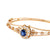 Victorian Inspired Sapphire Diamond 18K Yellow Gold Bangle Bracelets Jack Weir & Sons   