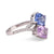 Vintage 4.43 Carat Blue and Pink Sapphire Diamond Platinum Toi Et Moi Ring  Jack Weir & Sons   