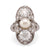 Edwardian GIA Natural White Saltwater Pearl Diamond Platinum Cocktail Ring  Jack Weir & Sons   