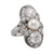 Edwardian GIA Natural White Saltwater Pearl Diamond Platinum Cocktail Ring  Jack Weir & Sons   