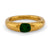 Roman Style Emerald 24K Textured Yellow Gold Solitaire Ring  Jack Weir & Sons   