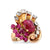 Retro 4.89 Carat Cabochon Cut No Heat Ruby Diamond 18K Yellow Gold Cocktail Ring  Jack Weir & Sons   