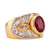 Vintage 2.3 Carat Oval Ruby Diamond 18K Yellow Gold Cocktail Ring  Jack Weir & Sons   