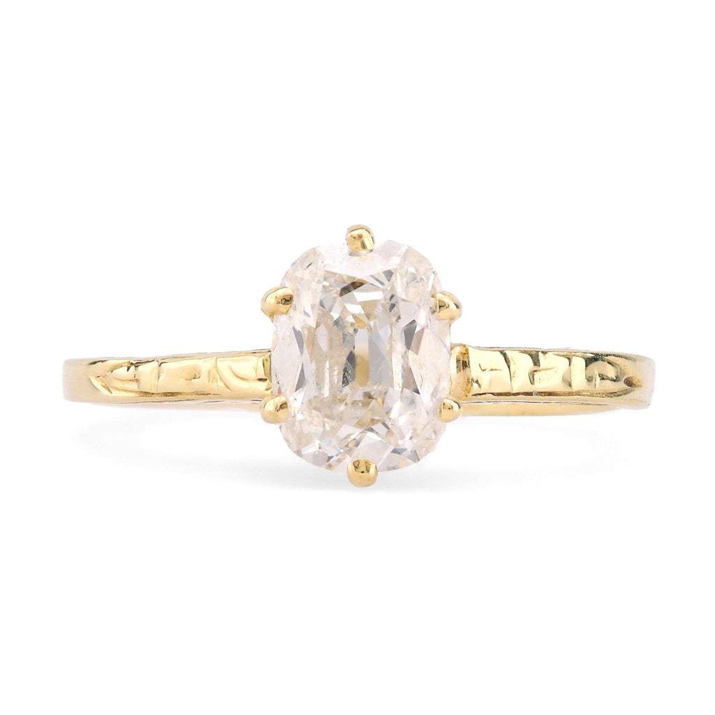 Antique GIA .80 Carat Cushion Cut Diamond 14K Yellow Gold Engagement Ring  Jack Weir & Sons   