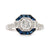 Art Deco Style Diamond Sapphire Platinum Ring  Jack Weir & Sons   