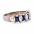 Modern Diamond Sapphire 18K White Gold Band