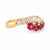 Vintage Ruby Diamond 18K Yellow Gold Bypass Ring