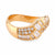 Vintage Diamond 18K Yellow Gold Wavy Band