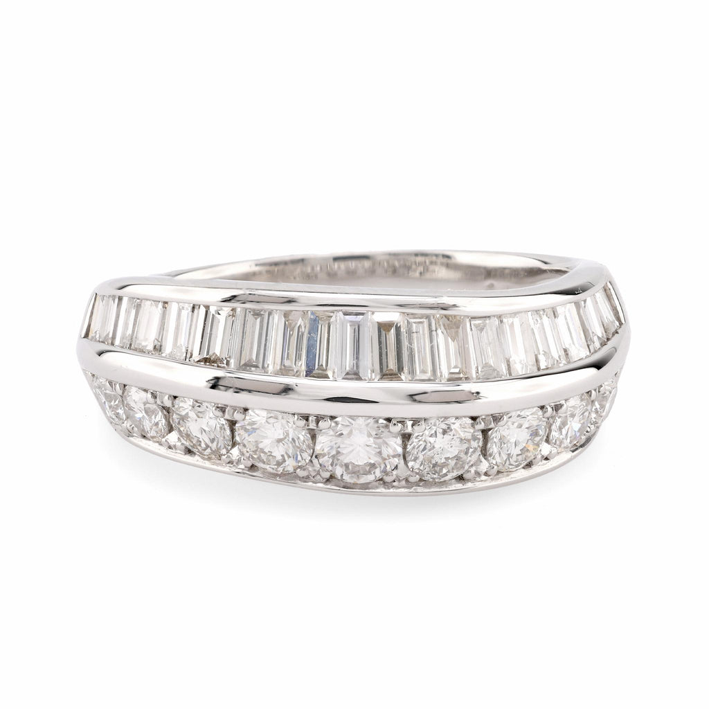 Modern 1.5 Carat Diamond Platinum Two Row Band  Jack Weir & Sons   