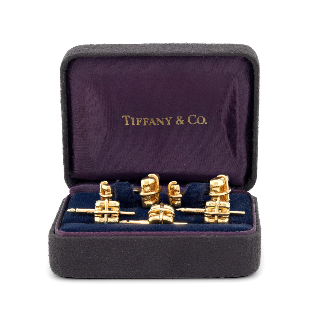 Tiffany & Co. Italy 18K Yellow Gold Biscayne Square Cufflinks Cufflinks Tiffany & Co.   