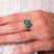 Art Deco Style Diamond Emerald Platinum Square Halo Ring Rings Jack Weir & Sons