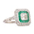 Art Deco Style Diamond Emerald Platinum Square Halo Ring Rings Jack Weir & Sons