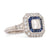 Art Deco Style Diamond Sapphire Platinum Square Halo Ring Rings Jack Weir & Sons