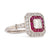 Art Deco Style Diamond Ruby Platinum Square Halo Ring  Jack Weir & Sons   