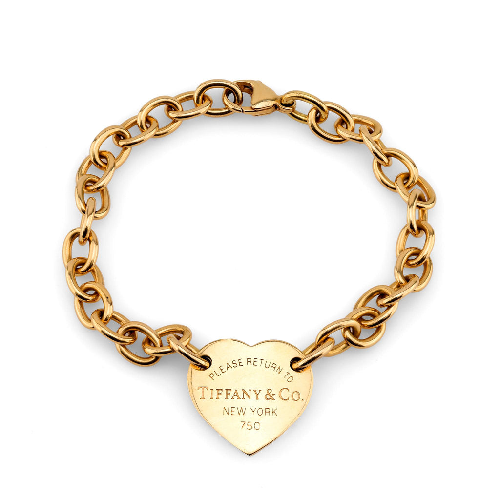 Tiffany & Co. 18K Yellow Gold Heart Tag Bracelet Bracelets Tiffany & Co.   