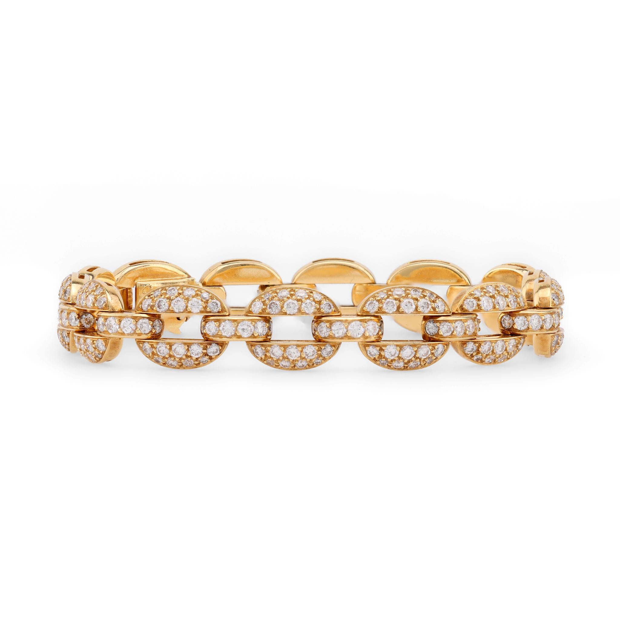 Cartier French 5.3 Carat Diamond 18K Yellow Gold Timeless Bracelet Bracelets Cartier   