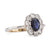 Edwardian Style Sapphire Diamond 18K Yellow Gold Cluster Ring Rings Jack Weir & Sons   