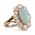 Vintage 4.5 Carat Cabochon Opal Diamond 18K Yellow and White Gold Cluster Ring  Jack Weir & Sons   