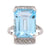 Mid Century French 12 Carat Aquamarine Diamond 18K White Gold Cocktail Ring  Jack Weir & Sons   