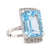 Mid Century French 12 Carat Aquamarine Diamond 18K White Gold Cocktail Ring  Jack Weir & Sons   