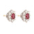 Vintage GIA Burma Ruby Diamond 18K White and Yellow Gold Cluster Earrings  Jack Weir & Sons   