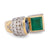 GIA 10 Carat Sapphire GIA 5.3 Carat Emerald Diamond 18K Yellow Gold Large Ring  Jack Weir & Sons   