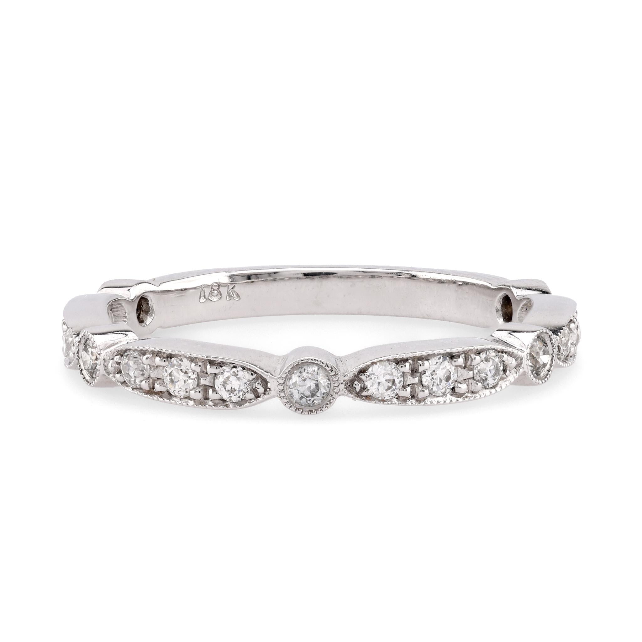 Modern Diamond 18K White Gold Eternity Ring  Jack Weir & Sons   