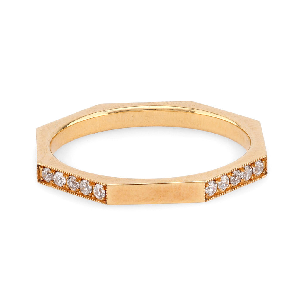 Modern Diamond 18K Yellow Gold Eternity Ring Rings Jack Weir & Sons   