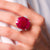 GIA 13.4 Carat Oval Cut Ruby Diamond 18K White Gold Cocktail Ring  Jack Weir & Sons   