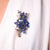 Mid Century 50 Carat Sapphire Diamond 18K Yellow Gold Brooch  Jack Weir & Sons   