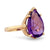 Retro 5.8 Carat Pear Shape Amethyst 14K Yellow Gold Solitaire Ring  Jack Weir & Sons   