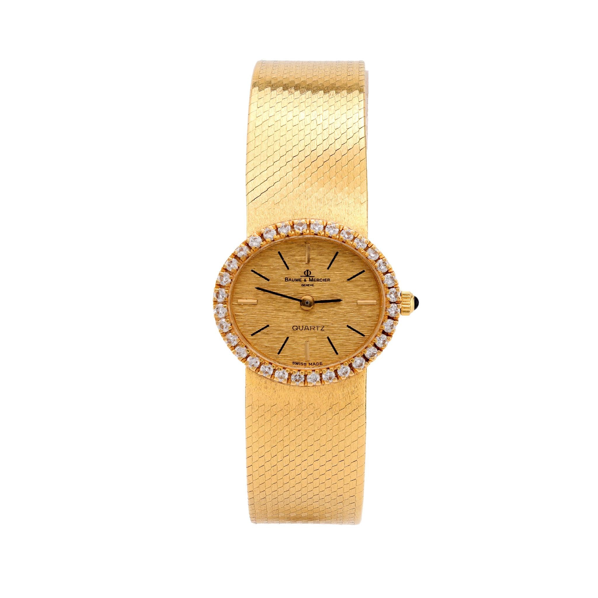 Baume & Mercier Diamond 18K Yellow Gold Wristwatch  Baume & Mercier   