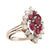 Mid Century French Ruby Diamond 18K White Gold Navette Ring  Jack Weir & Sons   