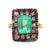 Victorian GIA 3 Carat Emerald Diamond 18K Yellow Gold Silver Square Ring  Jack Weir & Sons   