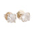 Modern 3.43 carat total weight diamond 18k white gold stud earrings