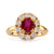 Mauboussin Paris 1.3 Carat Oval Cut Ruby Diamond 18K Yellow Gold Cluster Ring  Mauboussin   