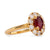 Mauboussin Paris 1.3 Carat Oval Cut Ruby Diamond 18K Yellow Gold Cluster Ring  Mauboussin   