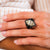 Art Deco Style 6.59 Carat Oval Cut Diamond Onyx Platinum Cocktail Ring  Jack Weir & Sons   