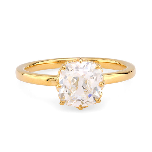 GIA 2.01 Carat Old Mine Cut Diamond 18K Yellow Gold Engagement Ring  Jack Weir & Sons   