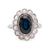 French GIA 3.00 carat no heat sapphire diamond 18k white gold cluster ring  Jack Weir & Sons   