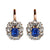 Antique French 1.7 Carat Sapphire Diamond 18K Rose Gold Silver Cluster Earrings  Jack Weir & Sons   