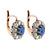 Antique French 1.7 Carat Sapphire Diamond 18K Rose Gold Silver Cluster Earrings  Jack Weir & Sons   