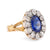 Antique French GIA 3.50 carat sapphire diamond 18k yellow gold silver ring  Jack Weir & Sons   