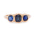 Retro sapphire 18k rose gold three stone ring  Jack Weir & Sons   